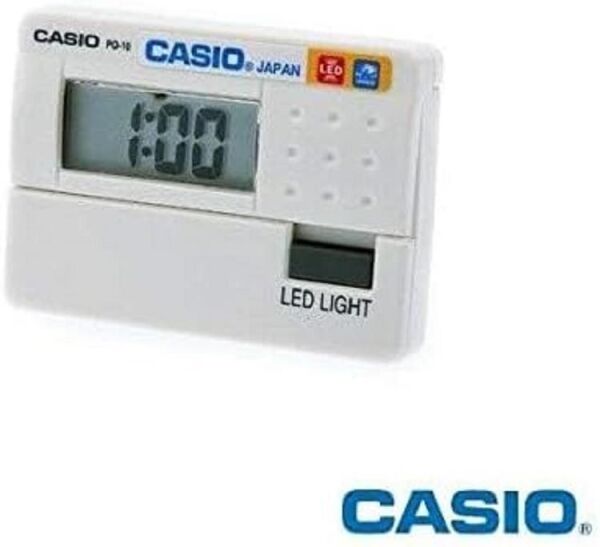 Casio PQ-10-7R Mini Seyahat Ertelemeli Beep Alarm Işıklı 12/24 Saat Dilimi Özellikli Masa Saati