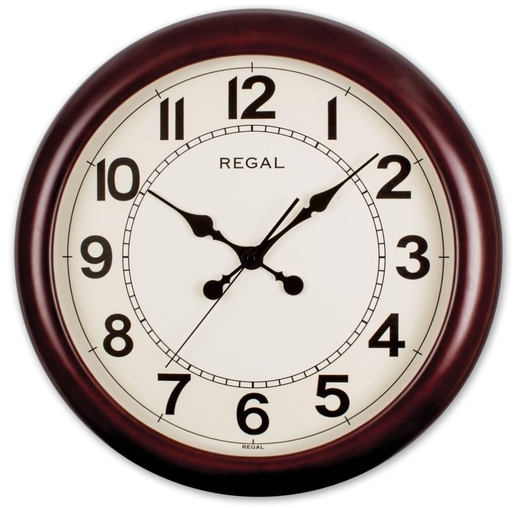 Regal 2101 RI Masif Ahşap Kasa Sessiz Akar Saniyeli Duvar Saat