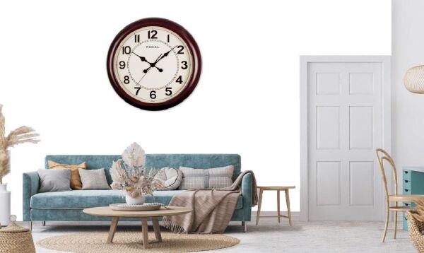 Regal 2101 RI Masif Ahşap Kasa Sessiz Akar Saniyeli Duvar Saat