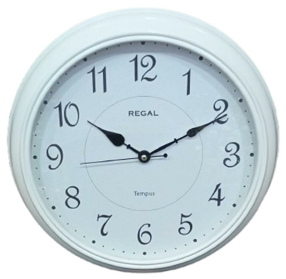 Regal 382 WWZ Beyaz Naturel Ahşap Kasa Sessiz Duvar Saati