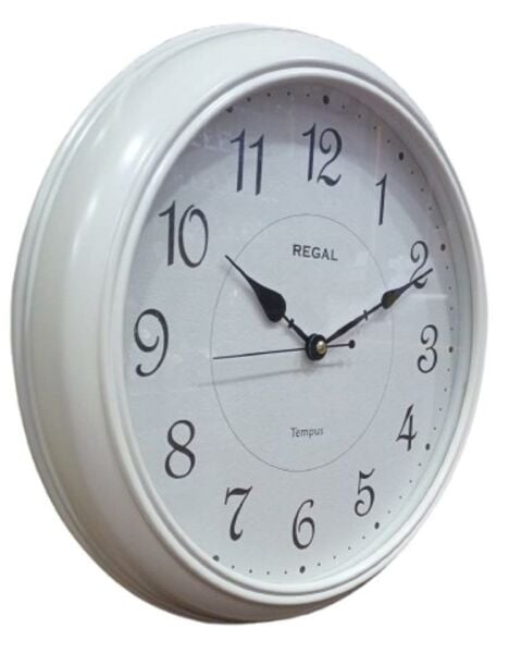 Regal 382 WWZ Beyaz Naturel Ahşap Kasa Sessiz Duvar Saati