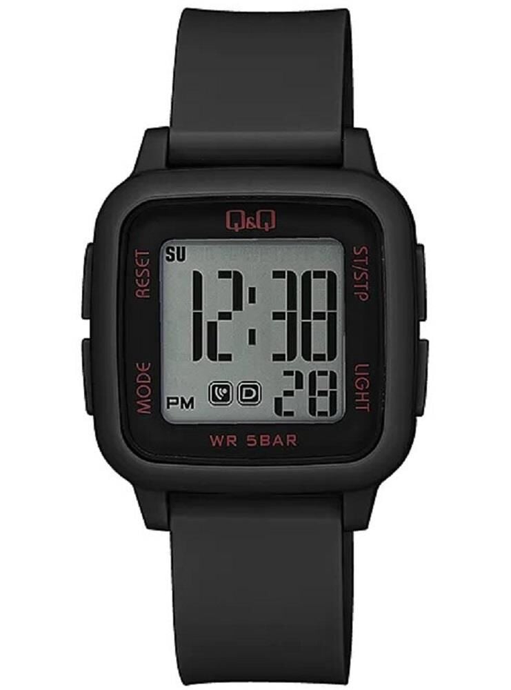 Q&Q G02A-003VY Siyah Renkli Alarmlı Kronometreli Işıklı 5 Atm Çocuk Kol Saati