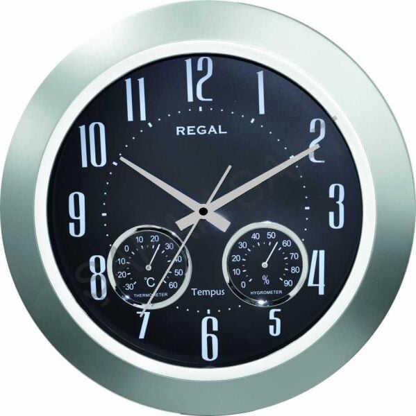 Regal 1030 SBZ Isı Ve Nem Ölçer Sessiz Akar Saniye Duvar Saati