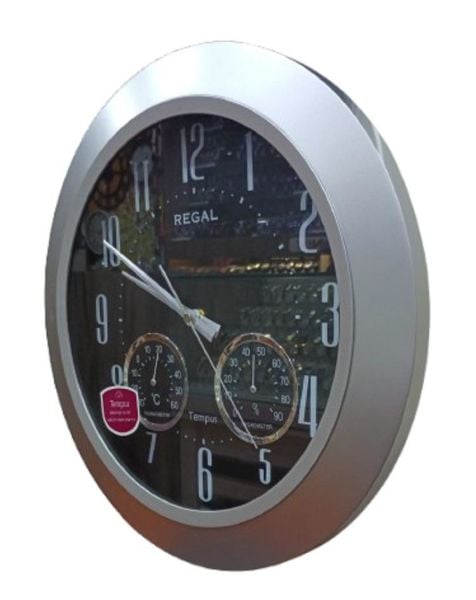 Regal 1030 SBZ Isı Ve Nem Ölçer Sessiz Akar Saniye Duvar Saati