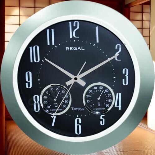Regal 1030 SBZ Isı Ve Nem Ölçer Sessiz Akar Saniye Duvar Saati