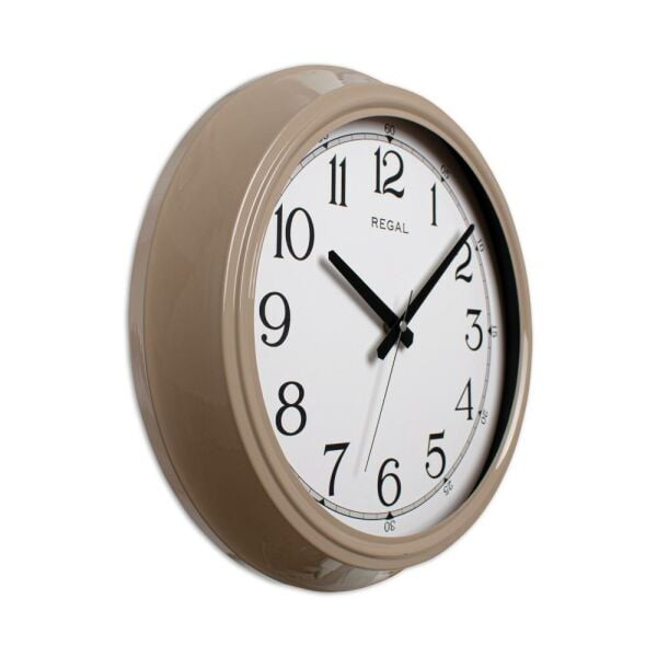 Regal 4400 EW Klasik 40 cm Çap Bej Metal Kasa Duvar Saati