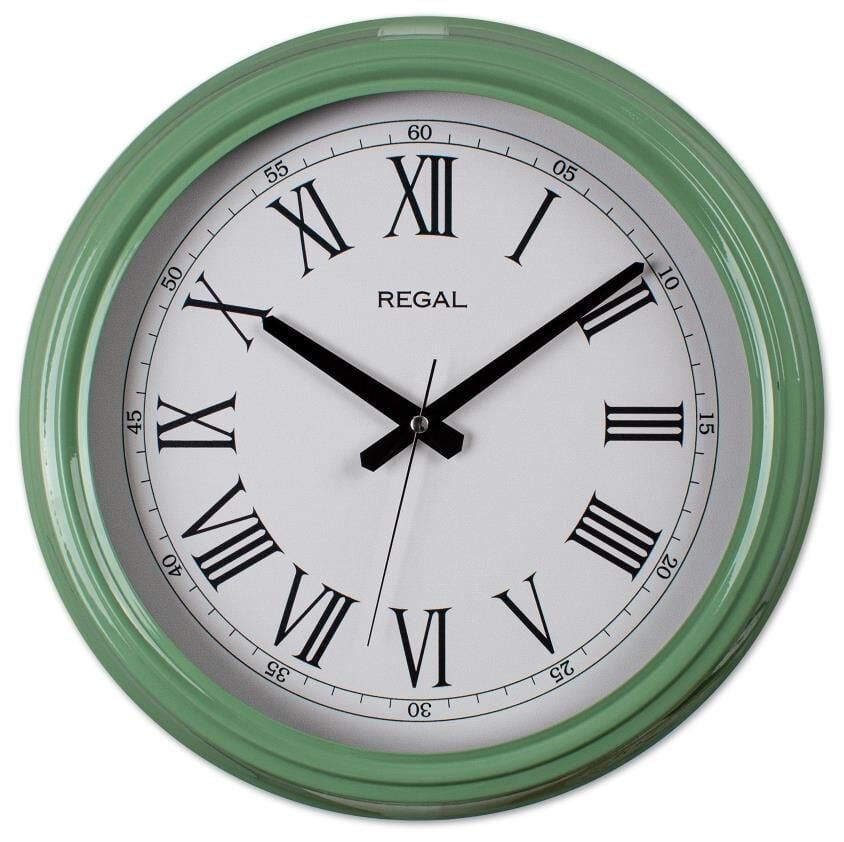 Regal 4400 HW Klasik Yeşil Kasa Roma Rakam Metal Duvar Saati