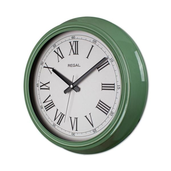 Regal 4400 HW Klasik Yeşil Kasa Roma Rakam Metal Duvar Saati