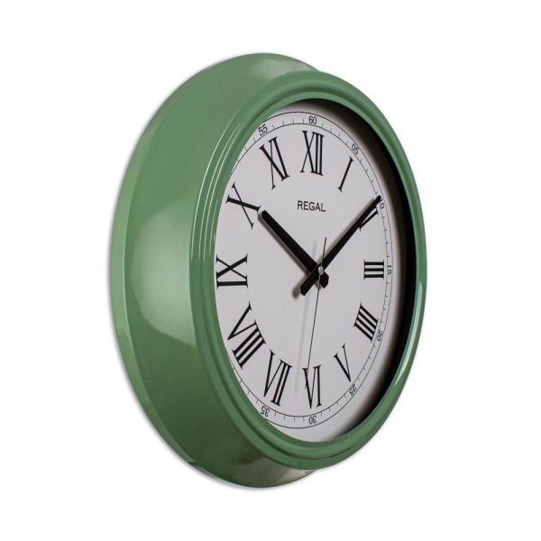 Regal 4400 HW Klasik Yeşil Kasa Roma Rakam Metal Duvar Saati