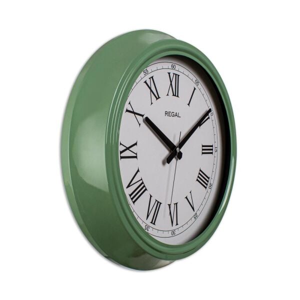 Regal 4400 HW Klasik Yeşil Kasa Roma Rakam Metal Duvar Saati