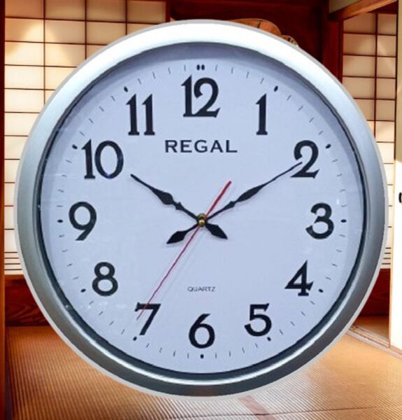 Regal 0917 SWZ Metalik Gri Duvar Saati