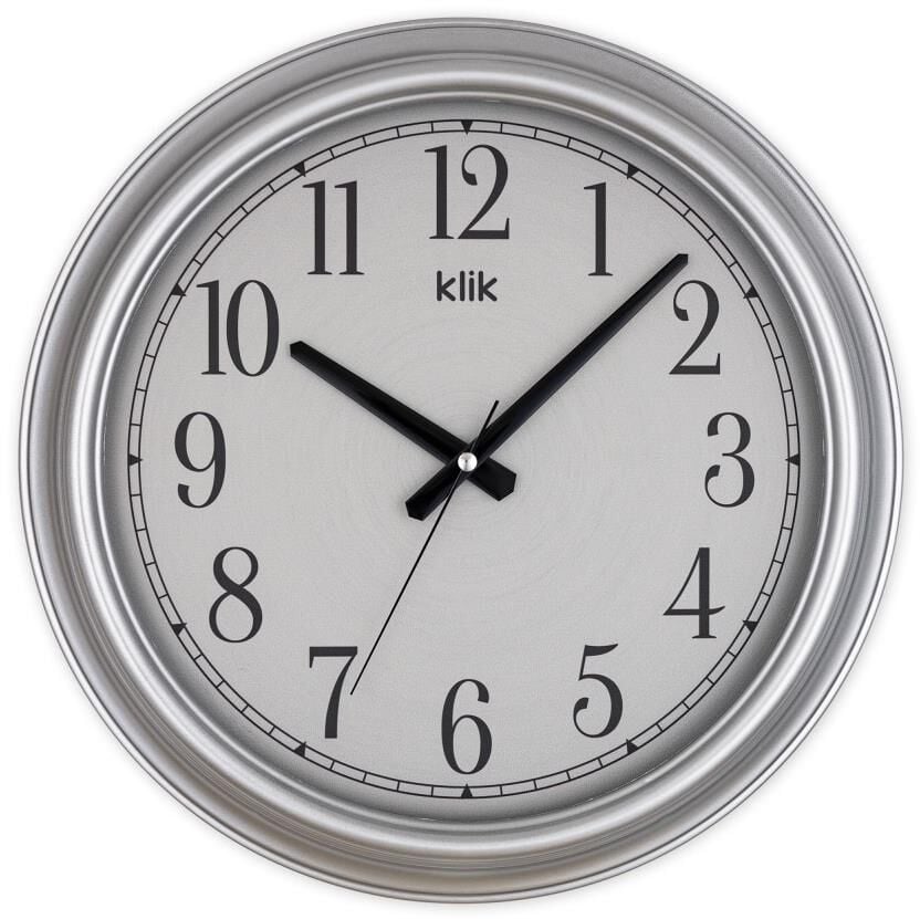 Klik Beta Plastik Kasa Metalik Renkli 38 cm Çaplı Modern Sessiz Saniye Mekanizmalı Duvar Saati