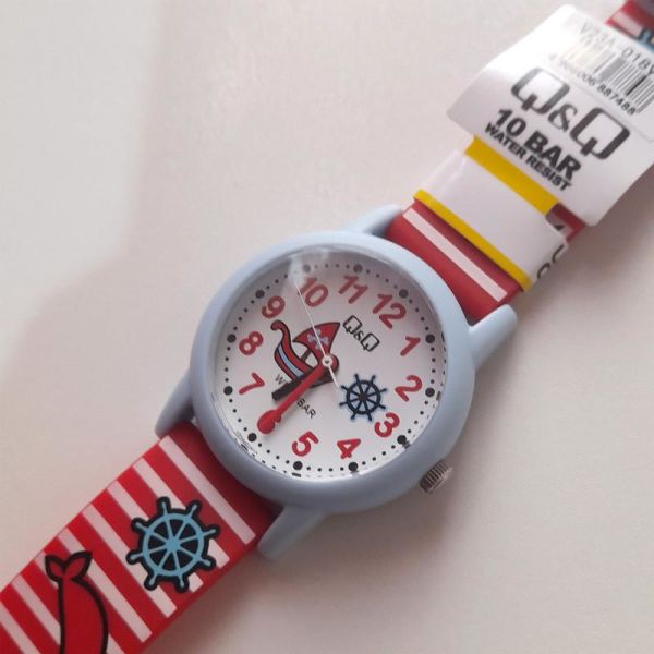 Q&Q V23A-018VY Gemi Dümen Desenli Çocuk Kol Saati