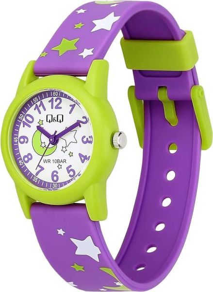 Q&Q V22A-007VY Ay Yıldız Desenli Çocuk Kol Saati