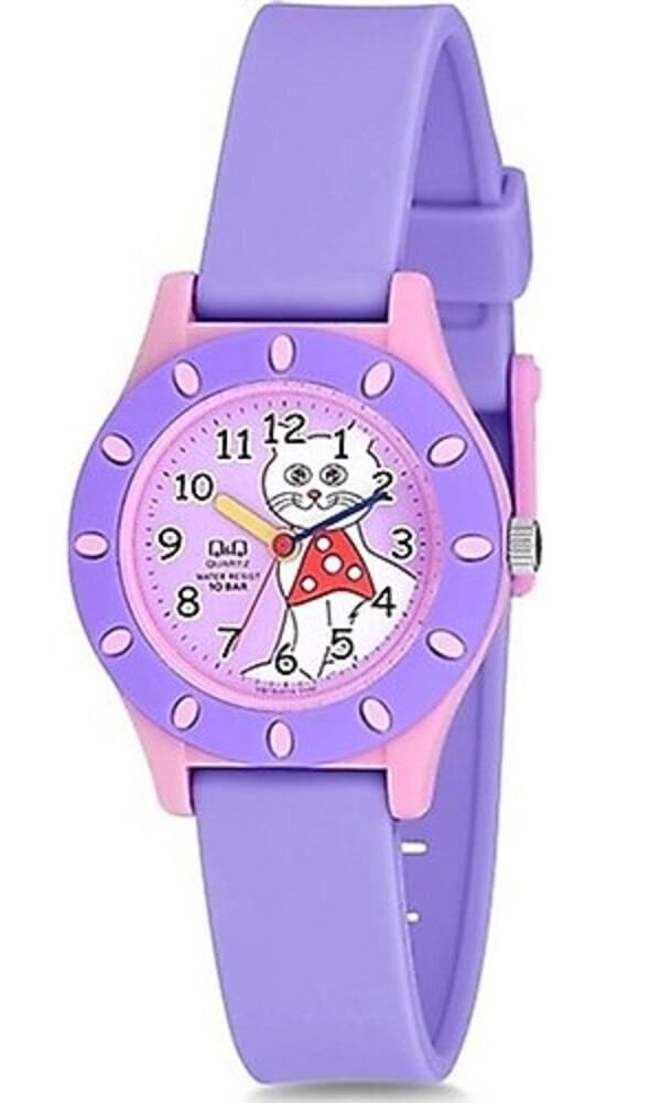 Q&Q VQ13J010Y Kedicik Desenli Çocuk Kol Saati