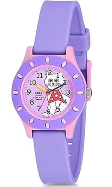 Q&Q VQ13J010Y Kedicik Desenli Çocuk Kol Saati
