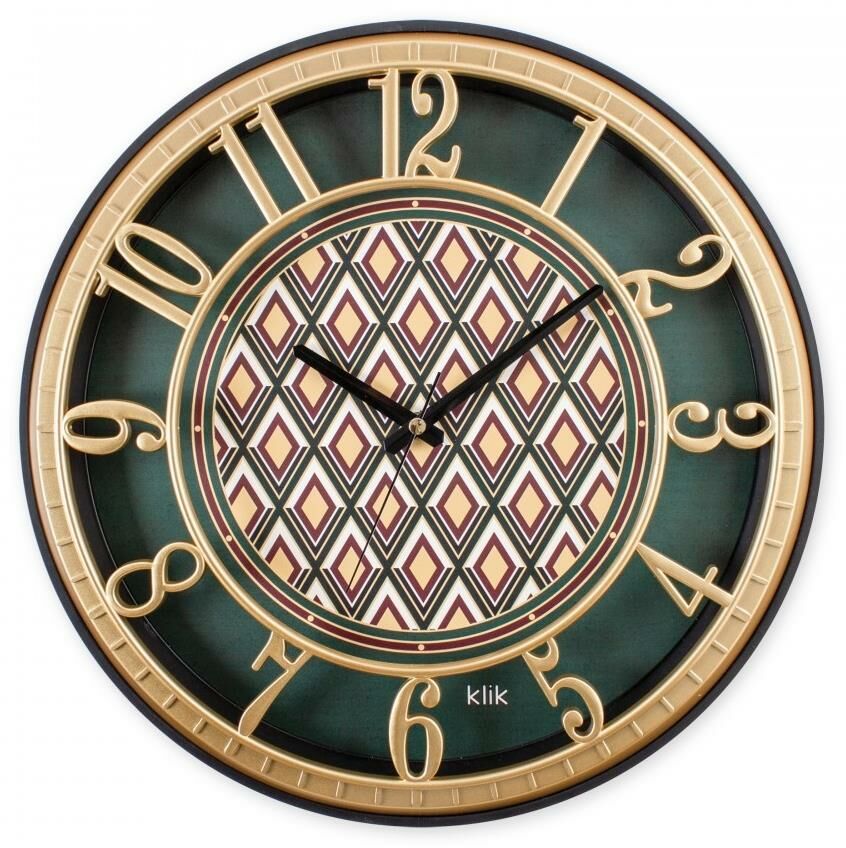 Klik Hisar Zümrüt Dekoratif 40 Cm Çapında Salon Ofis Oda Duvar Saati