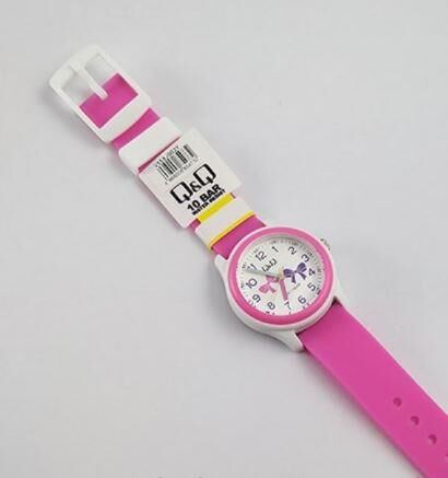 Q&Q VS59J002Y Kurdela Desenli Silikon 10 Bar Su Geçirmez Çocuk Kol Saati