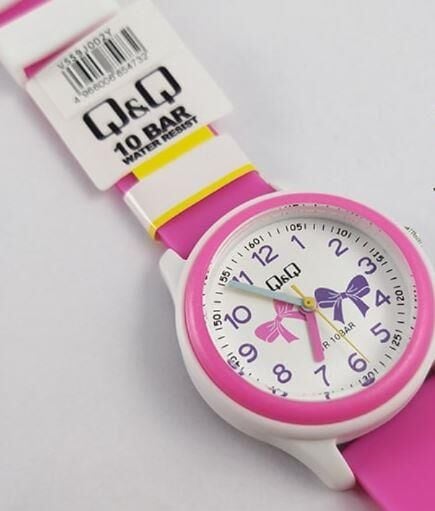Q&Q VS59J002Y Kurdela Desenli Silikon 10 Bar Su Geçirmez Çocuk Kol Saati