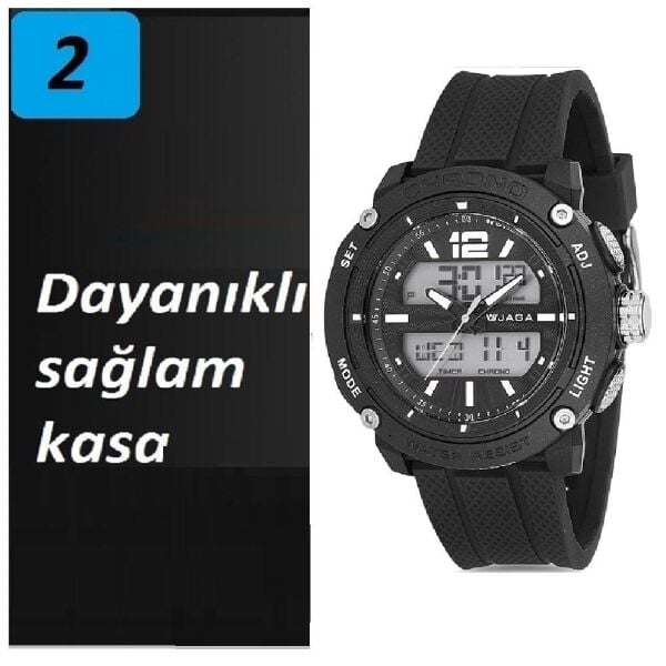 Jaga JL AD1220-4AAA 640081 Alarm Kronometre Aydınlatmalı Genç Çift Kol Saati