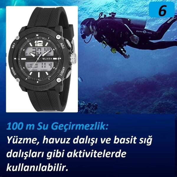 Jaga JL AD1220-4AAA 640081 Analog Dijital Genç Kol Saati