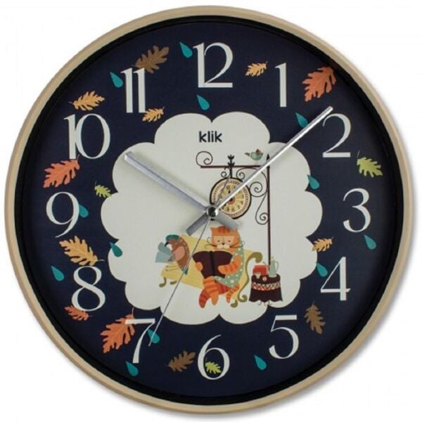 Klik Slim Bilge Plastik Kasa Krem Renkli 30.5 cm Çaplı Modern Sessiz Saniye Mekanizmalı Duvar Saati