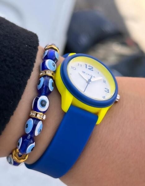 Jaga JL AQ1247-4EKE-D2B 64511 7-12 Yaş Sarı Lacivert Renkli Silikon Çocuk Kol Saati