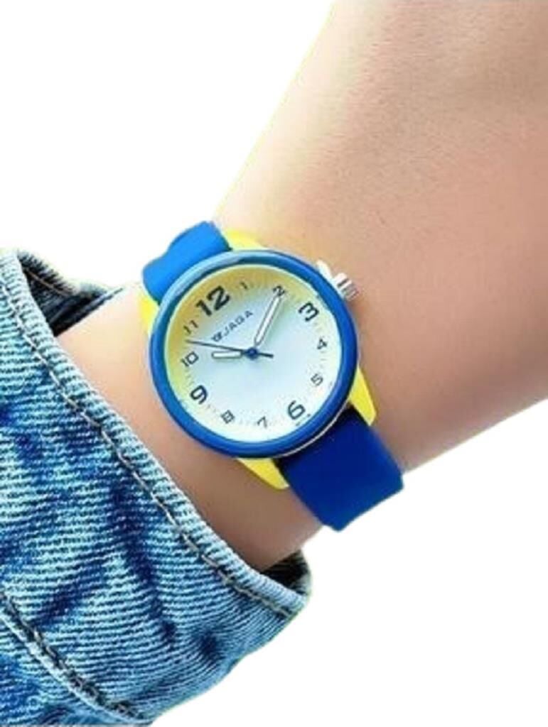 Jaga JL AQ1247-4EKE-D2B 64511 7-12 Yaş Sarı Lacivert Renkli Silikon Çocuk Kol Saati