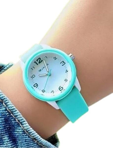 Jaga JL AQ1247-4FDF-D2 640511 7-12 Yaş Yeşil Beyaz Renkli Silikon Çocuk Kol Saati