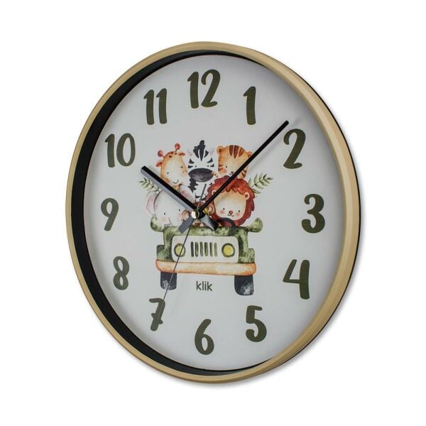 Klik Slim Safari Desenli Çocuk Odası Duvar Saati