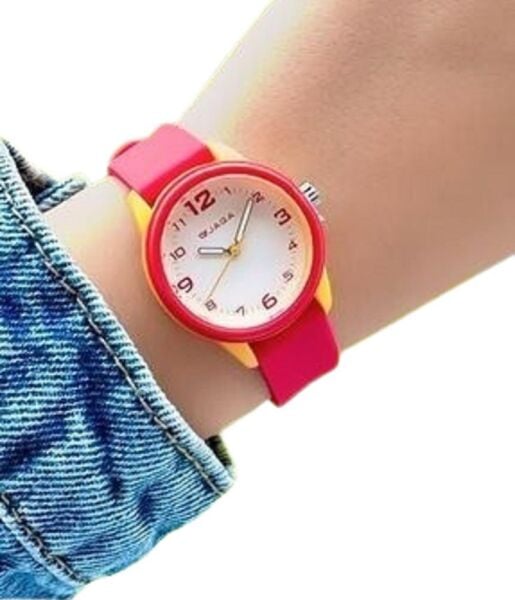 Jaga JL AQ1247-4GKG-2D2A 6511 7-12 Yaş Sarı Kırmızı Renkli Silikon Çocuk Kol Saati