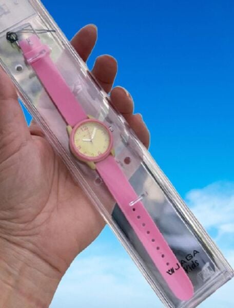 Jaga JL AQ1247-4GKG-2D5A 6511 7-12 Yaş Pembe Sarı Renkli Silikon Çocuk Kol Saati
