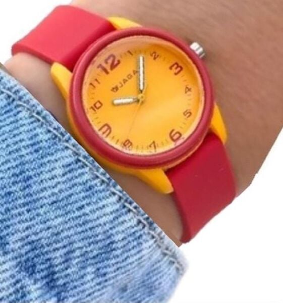 Jaga JL AQ1247-4GKG-D5 64511 7-12 Yaş Sarı Kırmızı Renkli Silikon Çocuk Kol Saati
