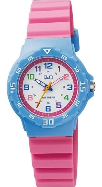 Q&Q VR19J014Y Renkli Rakamlı Silikon 10 Atm Su Geçirmez Çocuk Kol Saati