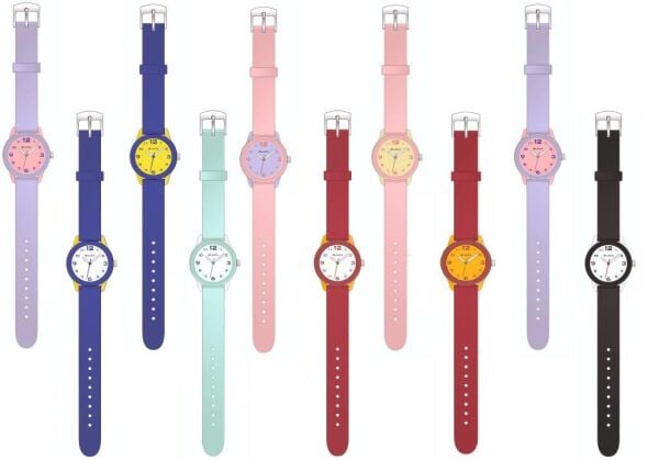 Jaga JL AQ1247-4JGJ-D3 640511 7-12 Yaş Pembe Mor Renkli Silikon Çocuk Kol Saati