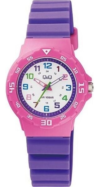 Q&Q VR19J013Y Renkli Rakamlı Silikon 10 Atm Su Geçirmez Çocuk Kol Saati