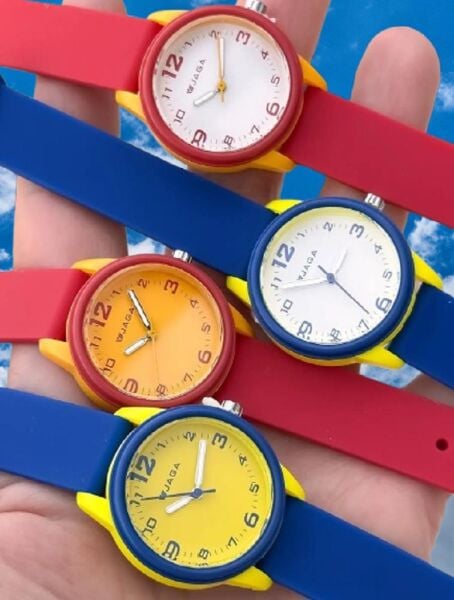 Jaga JL AQ1247-4EKE-D5B 64511 7-12 Yaş Sarı Lacivert Renkli Silikon Çocuk Kol Saati