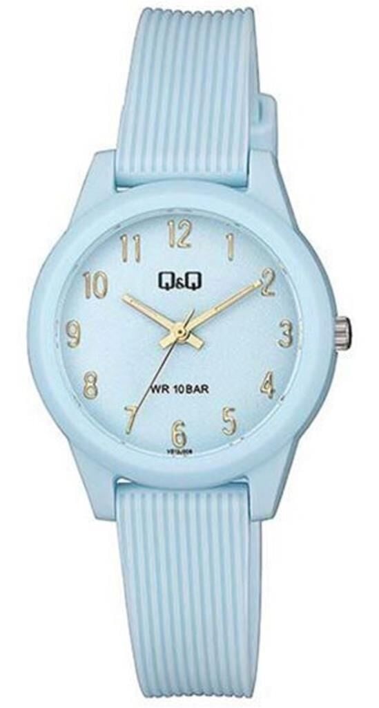 Q&Q VS13J006Y Mavi-Gold Silikon 10 Bar Su Geçirmez Çocuk Kol Saati