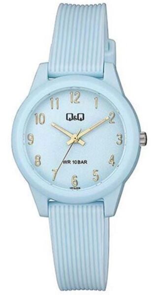 Q&Q VS13J006Y Mavi-Gold Silikon 10 Bar Su Geçirmez Çocuk Kol Saati