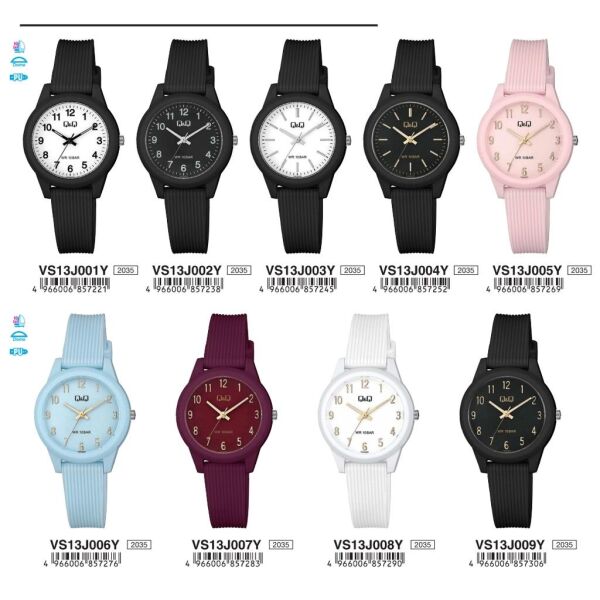 Q&Q VS13J006Y Mavi-Gold Silikon 10 Bar Su Geçirmez Çocuk Kol Saati