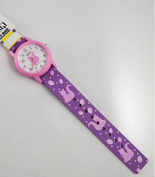 Q&Q V23A-007VY Sincap Desenli Silikon 10 Atm Su Geçirmez Çocuk Kol Saati