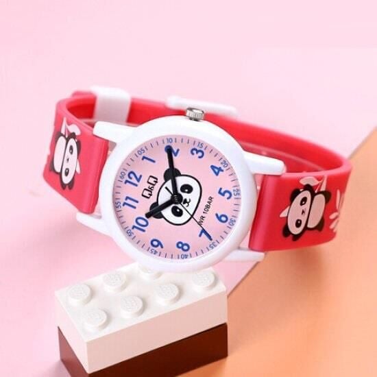 Q&Q V23A-006VY Panda Desenli Silikon 10 Atm Su Geçirmez Çocuk Kol Saati