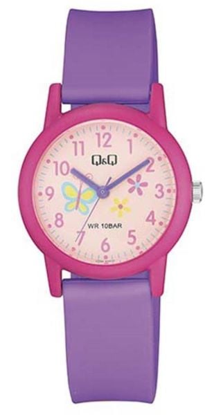 Q&Q V23A-014VY Kelebek Çiçek Desenli Çocuk Kol Saati