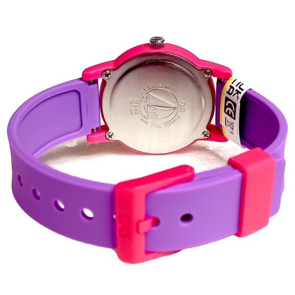 Q&Q V23A-014VY Kelebek Çiçek Desenli Silikon 10 Atm Su Geçirmez Çocuk Kol Saati