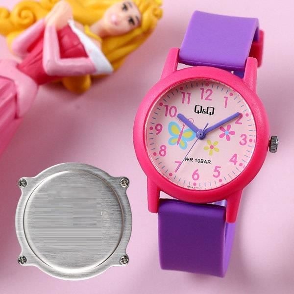 Q&Q V23A-014VY Kelebek Çiçek Desenli Çocuk Kol Saati