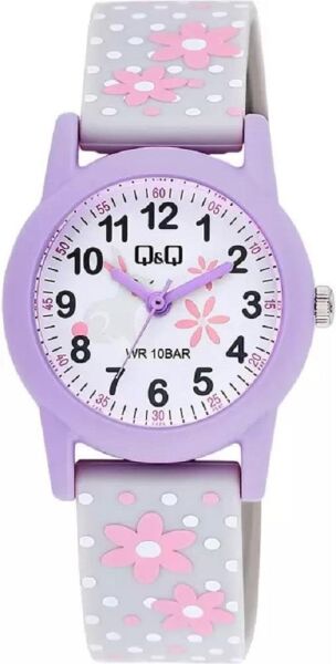 Q&Q V22A-004VY Tavşan Desenli Silikon 10 Atm Su Geçirmez Çocuk Kol Saati