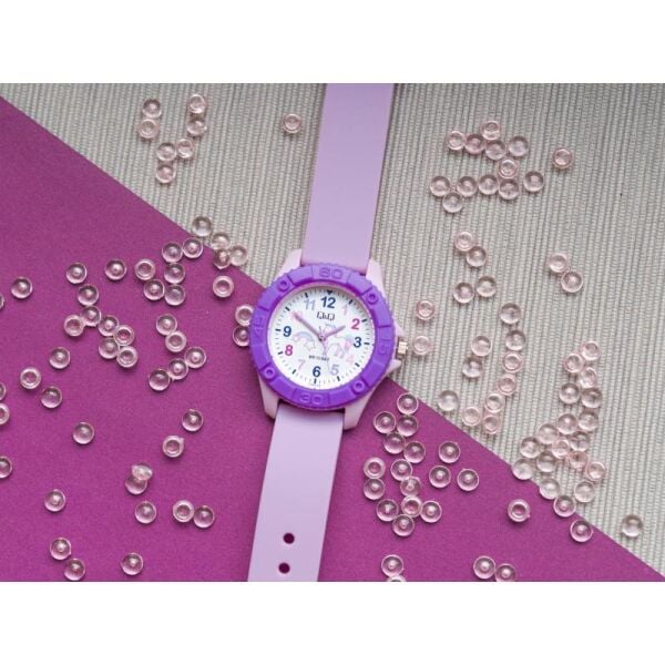 Q&Q VQ96J026Y At Desenli Silikon 10 Atm Su Geçirmez Çocuk Kol Saati