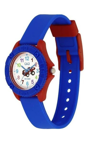 Q&Q VQ96J023Y Yarış Arabası Desenli Çocuk Kol Saati