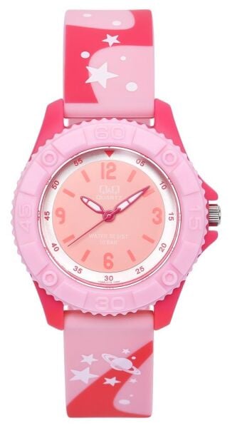 Q&Q VQ96J019Y Galaksi Desenli Silikon 10 Atm Su Geçirmez Çocuk Kol Saati