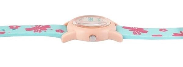 Q&Q VR99J015Y Kelebek Çiçek Desenli Silikon 10 Bar Su Geçirmez Çocuk Kol Saati